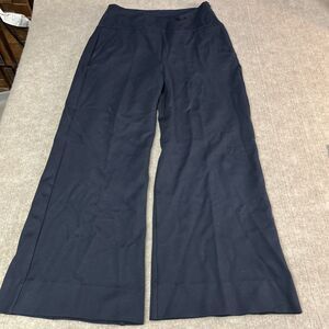 Cabi Pants Women’s 12 Coco Wide Leg Trouser High Rise Navy Blue Side Zip Career